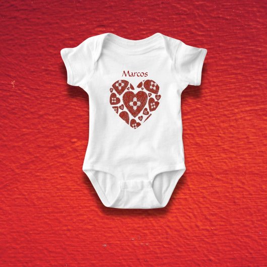 Customizable New Mexico Zia Heart Baby  Romper