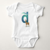Customizable Northern Lights Letter D Deer Romper (Voorkant)