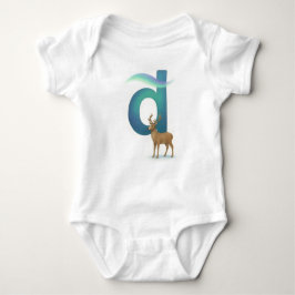 Customizable Northern Lights Letter D Deer Romper