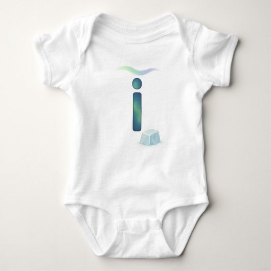Customizable Northern Lights Letter I Iceberg Romper (Voorkant)