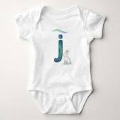 Customizable Northern Lights Letter J Jackrabbit Romper (Voorkant)