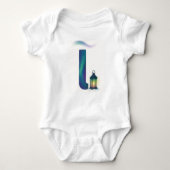Customizable Northern Lights Letter L Lantern Romper (Voorkant)