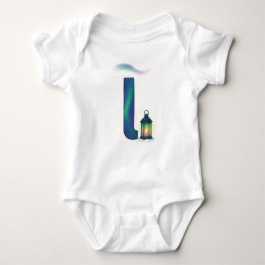 Customizable Northern Lights Letter L Lantern Romper (Voorkant)