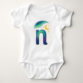 Customizable Northern Lights Letter N Night Sky Romper