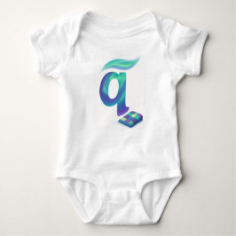 Customizable Northern Lights Letter Q Aurora Quilt Romper