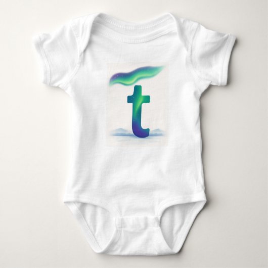 Customizable Northern Lights Letter T Tundra Romper (Voorkant)