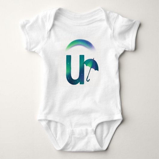 Customizable Northern Lights Letter U Umbrella Romper (Voorkant)