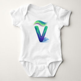 Customizable Northern Lights Letter V Valley Romper