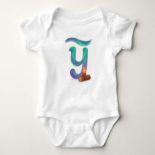 Customizable Northern Lights Letter Y Yule Log Romper (Voorkant)