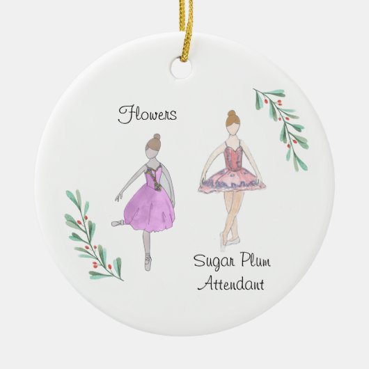Customizable Nutcracker Flowers/Sugar Plum Keramisch Ornament (Voorkant)