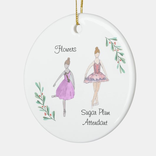Customizable Nutcracker Flowers/Sugar Plum Keramisch Ornament (Links)