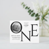 Customizable ONE First Birthday Photo Uitnodiging Briefkaart (Staand voorkant)