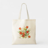Customizable Orange and Cream Tulip Tote Bag (Achterkant)