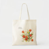 Customizable Orange and Cream Tulip Tote Bag (Voorkant)