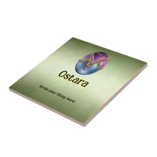 Customizable Ostara Ceramic Tile Tegeltje (Zijkant)
