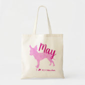 Customizable Pastel Chihuahua Tote Bag チワワ (Voorkant)