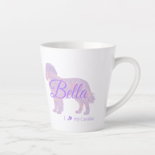 Customizable Pastel Purple Cavalier King Charles   Latte Mok (Rechts)
