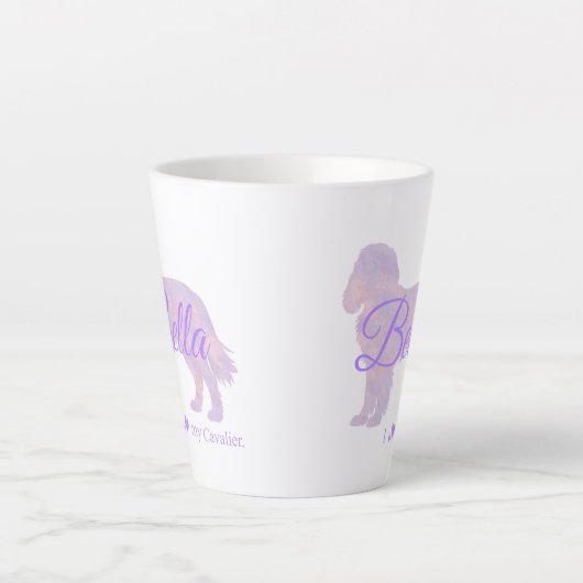 Customizable Pastel Purple Cavalier King Charles   Latte Mok (Voorkant)