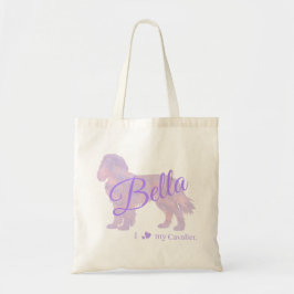 Customizable Pastel Purple Cavalier King Charles Tote Bag