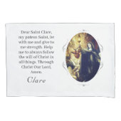 Customizable Patron Saint (St. Clare) Kussensloop (Voorkant)