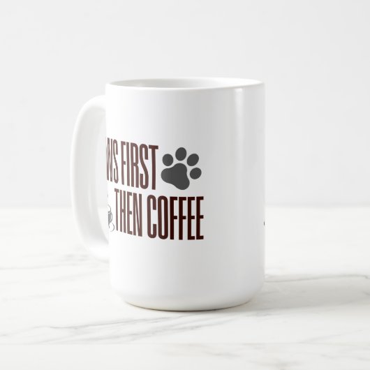 Customizable Paws First Then Coffee Koffiemok (Voorkant links)