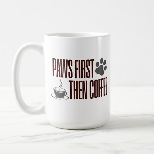 Customizable Paws First Then Coffee Koffiemok (Links)