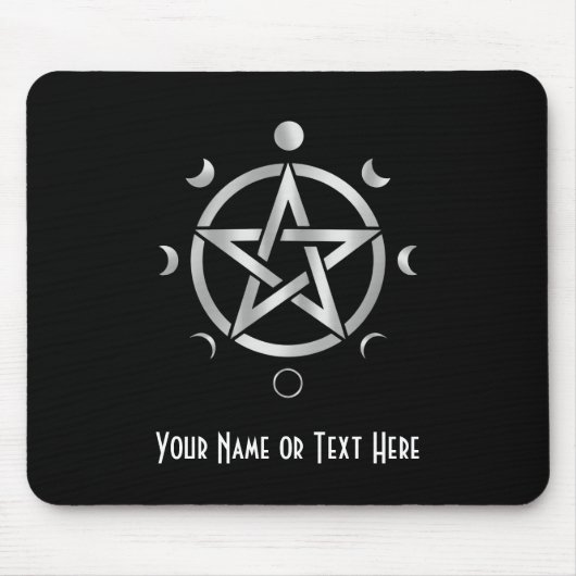 Customizable Pentacle Moon Phase Mouse Pad Muismat (Voorkant)