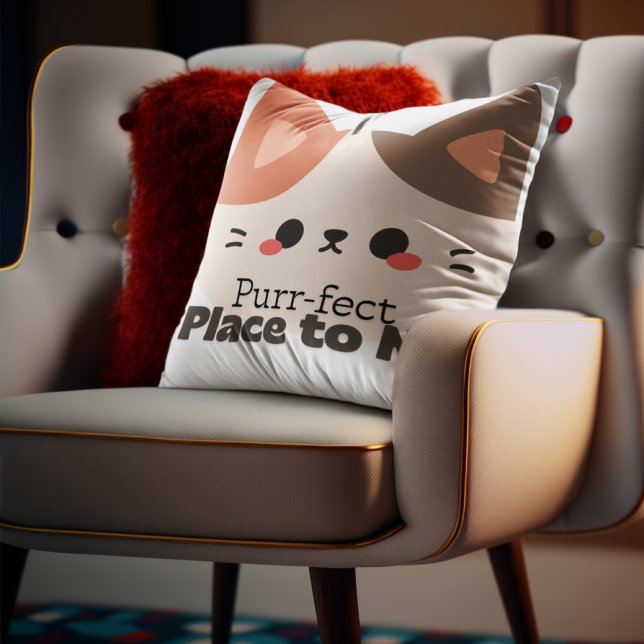 Customizable Perfect Place to Nap Cat Kussen (Creator heeft geüpload)