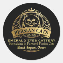 Customizable Persian Cattery Elegant Gold Design