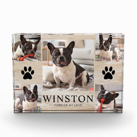 Customizable Pet Dog Memorial Keepsake Fotoblokken (Voorkant)