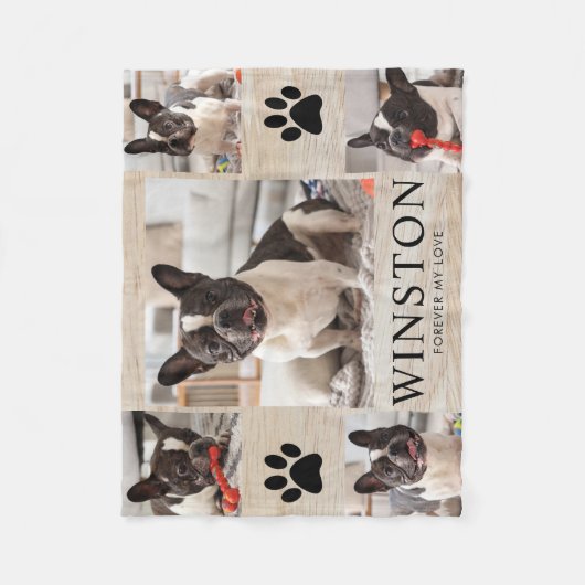 Customizable Pet Dog Memorial Photo Keepsake Fleece Deken (Voorkant)