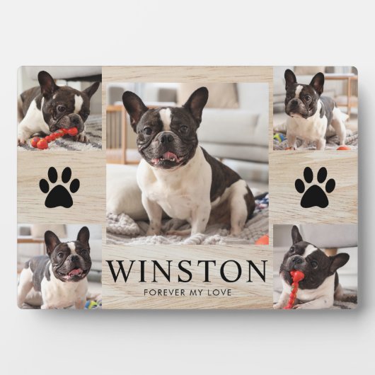 Customizable Pet Dog Memorial Photo Keepsake Fotoplaat (voorkant)
