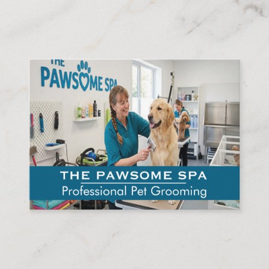 Customizable Pet Groomer Business Card Visitekaartje (Voorkant)