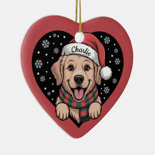 Customizable Pet Name Christmas Keramisch Ornament (Rechts)