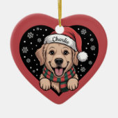 Customizable Pet Name Christmas Keramisch Ornament (Voorkant)
