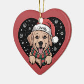 Customizable Pet Name Christmas Keramisch Ornament (Links)