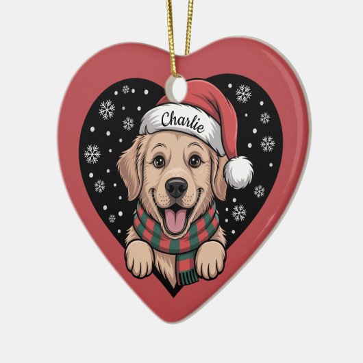 Customizable Pet Name Christmas Keramisch Ornament (Links)