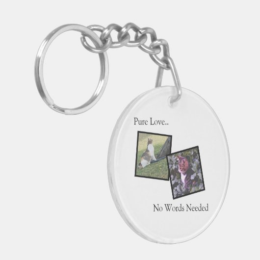 Customizable Pet Photo Keychain (Voorkant Links)