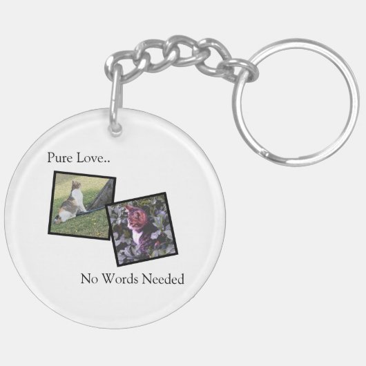 Customizable Pet Photo Keychain (Achterkant Links)