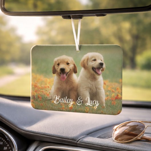 Customizable Pet Photo With Customizable Name Text Luchtverfrisser
