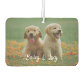 Customizable Pet Photo With Customizable Name Text Luchtverfrisser (Achterkant)