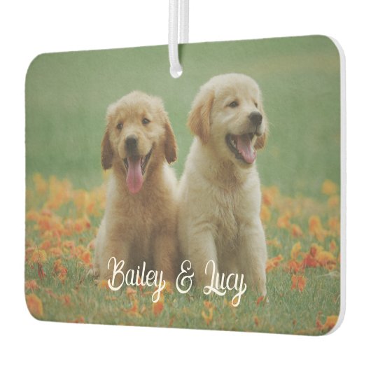 Customizable Pet Photo With Customizable Name Text Luchtverfrisser (Links)