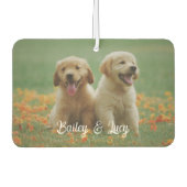 Customizable Pet Photo With Customizable Name Text Luchtverfrisser (Voorkant)
