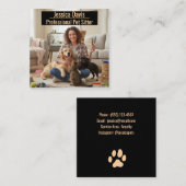 Customizable Pet Sitter Photo Business Card Vierkante Visitekaartje (Voorkant / Achterkant)