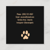 Customizable Pet Sitter Photo Business Card Vierkante Visitekaartje (Achterkant)