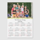 Customizable Photo and Name 2026 Calendar Magnet (Voorkant)