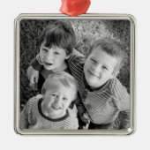 Customizable Photo Christmas Gift Metalen Ornament (Voorkant)