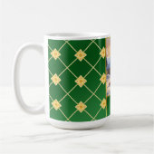 Customizable Photo Elegant Green & Gold Christmas Koffiemok (Links)