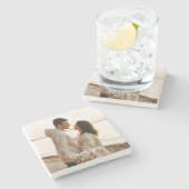 Customizable Photo 'I Love You' Valentine's Day Stenen Onderzetter (Zijkant)