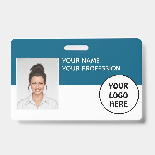 Customizable Photo ID Badge – Editable Name, (Voorkant)
